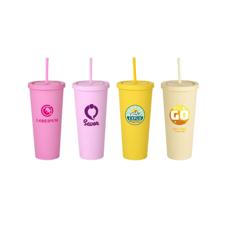On The Go Cup with Lid & Straw