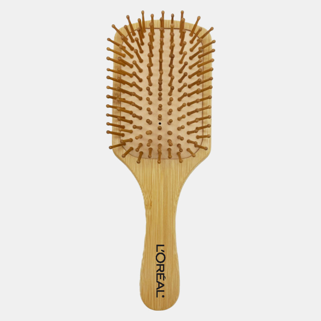 Bamboo Hairbrush with Logo Print