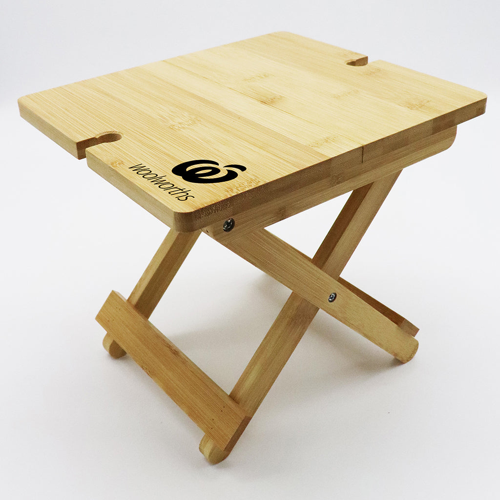 Bamboo Folding Table with Logo Print
