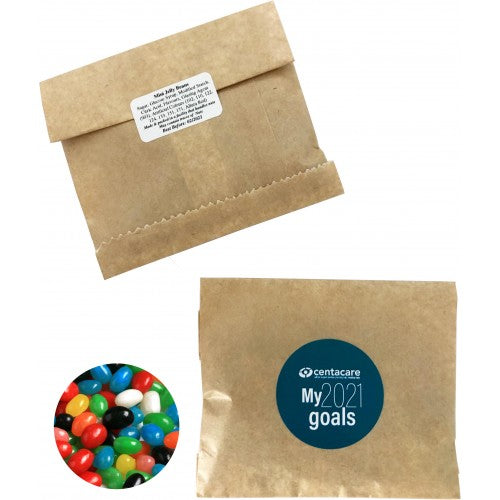 50G Jelly Beans in Kraft Paper Bag with Branded Sticker