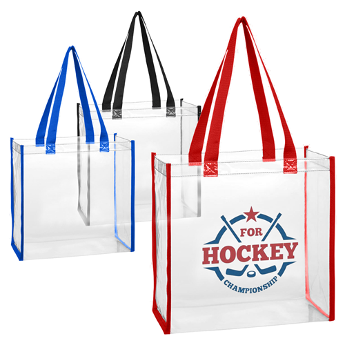 Clear PVC Tote Bag with Logo Print