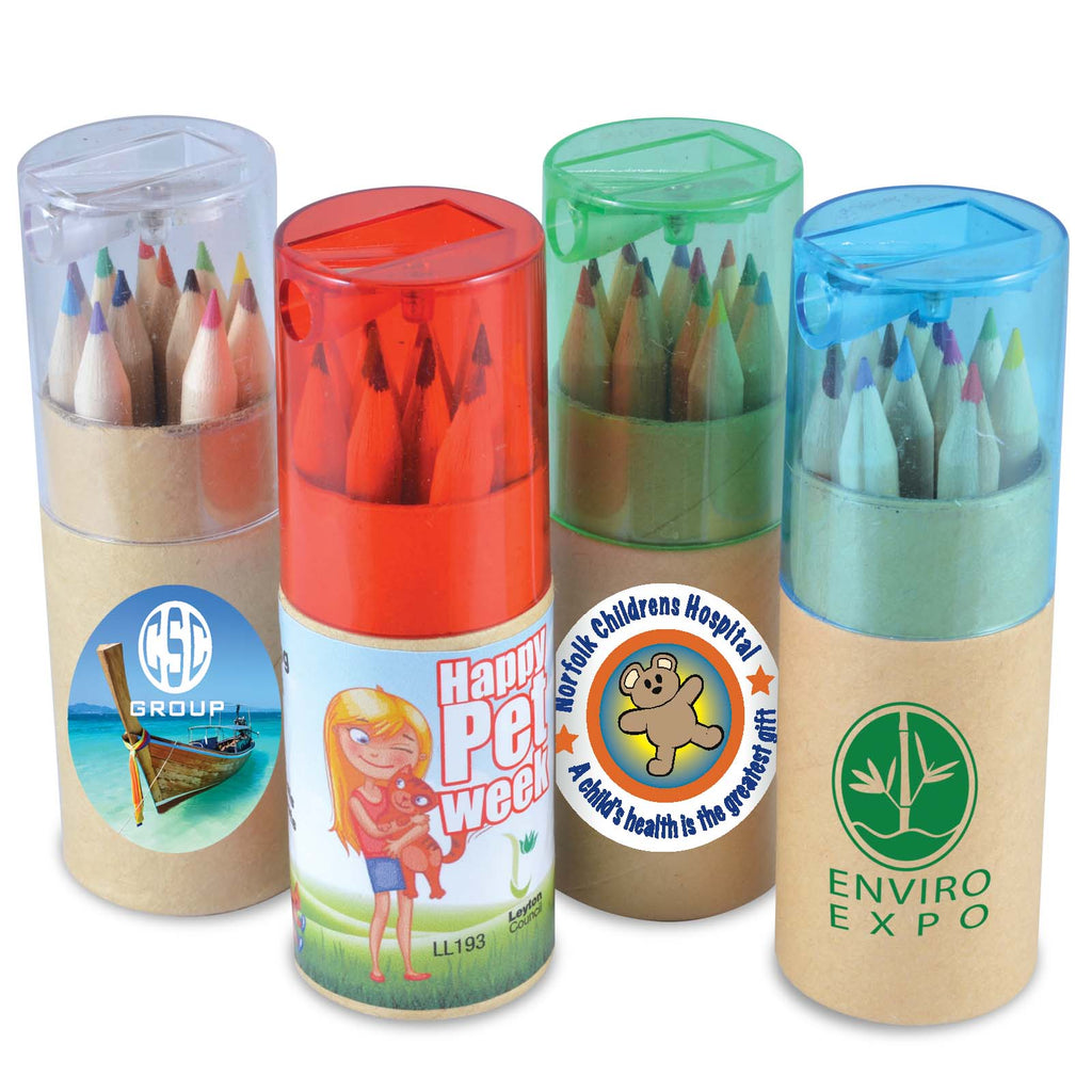 Pencils in Carboard Tube with Logo Print