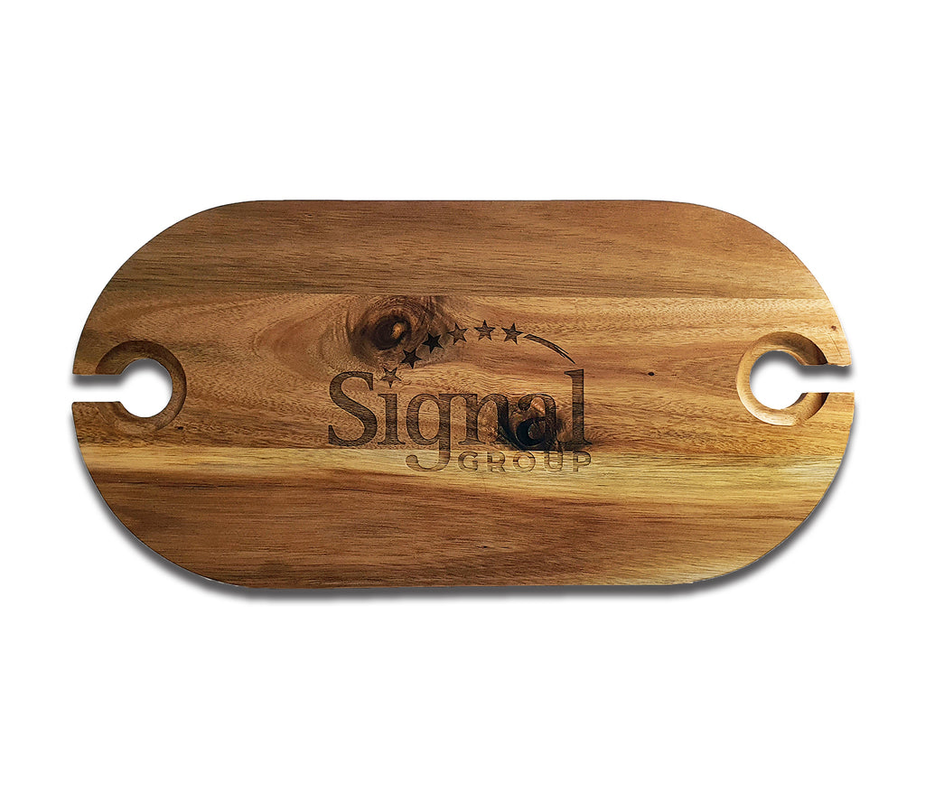 Wooden Wine Serving Board with Engraved Logo