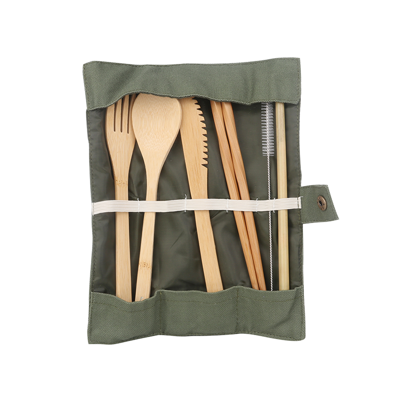 Bamboo Cutlery Set with Logo Print