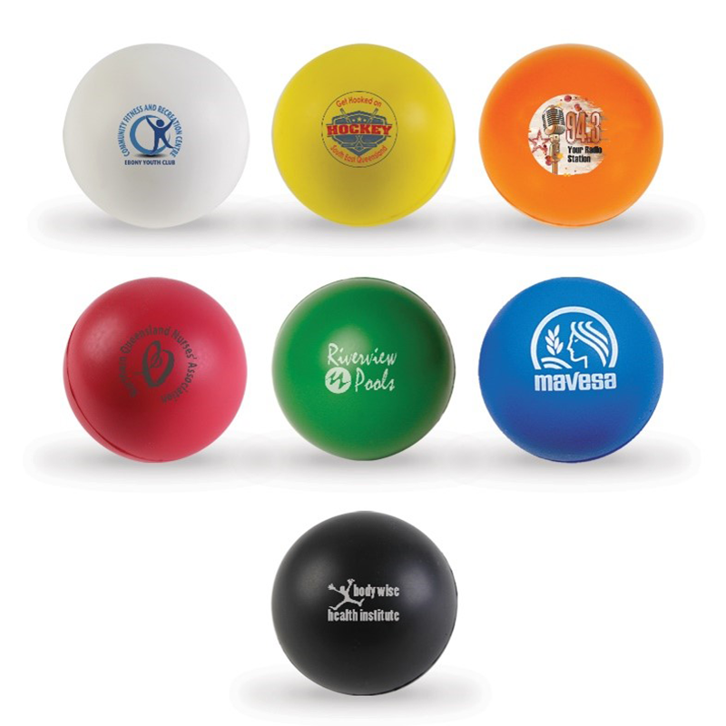Round Stress Ball with Logo Print